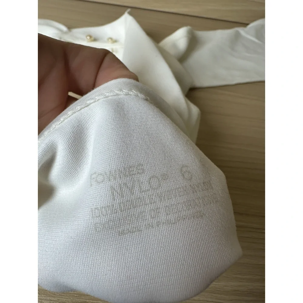 New Fownes Nylo Opera Gloves White Pearl Wrist Buttons 6.5